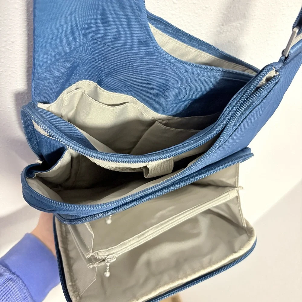 Baggallini Criss Cross Crossbody Bag – Pacific Blue – Utility Chic / Gorpcore